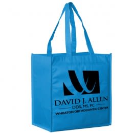 Cool Blue Non-Woven Reusable Grocery Bag | Custom Grocery Bags | Cheap Wholesale Tote Bags Made from Recycled Materials